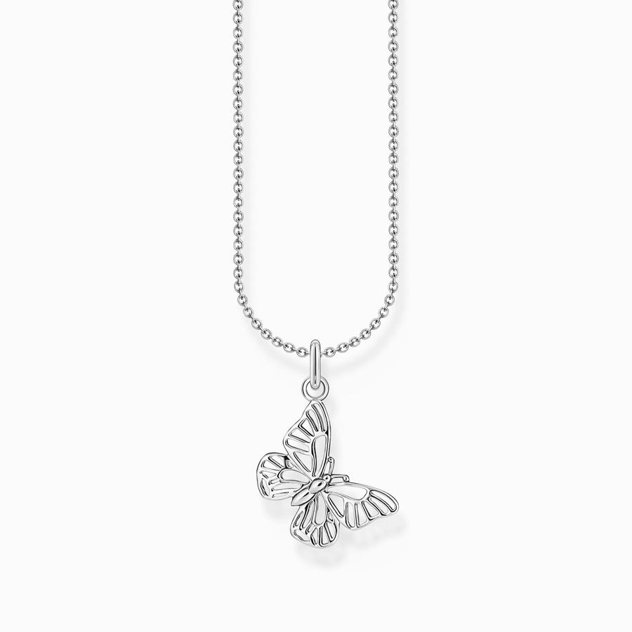 Essentials Sterling Silver Butterfly Necklace KE2223-001-21-L45V