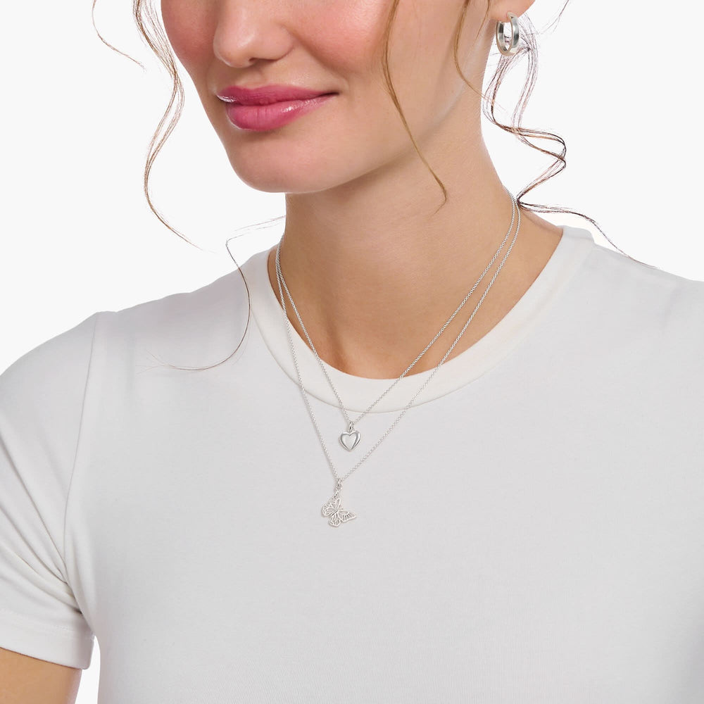 Essentials Sterling Silver Butterfly Necklace KE2223-001-21-L45V