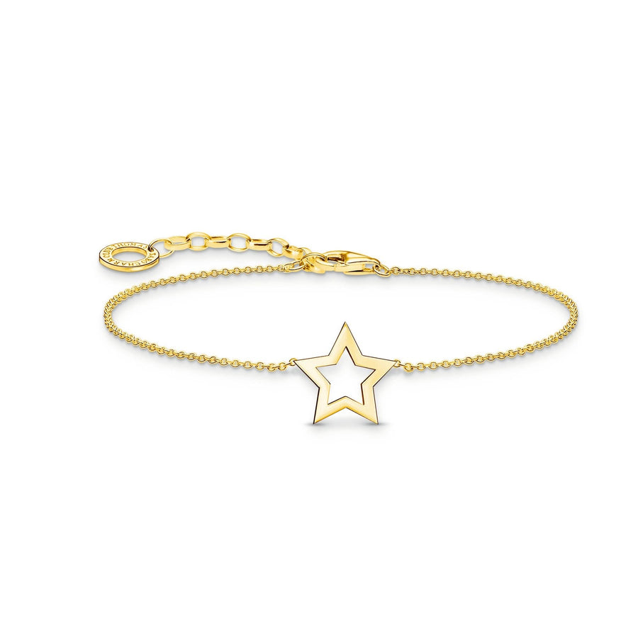 Essentials Sterling Silver Gold Plated Star Bracelet A2162-413-39-L19V