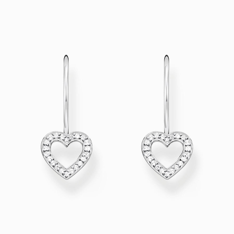 Essentials Sterling Silver Heart-Shaped Zirconia Earrings H2292-051-14