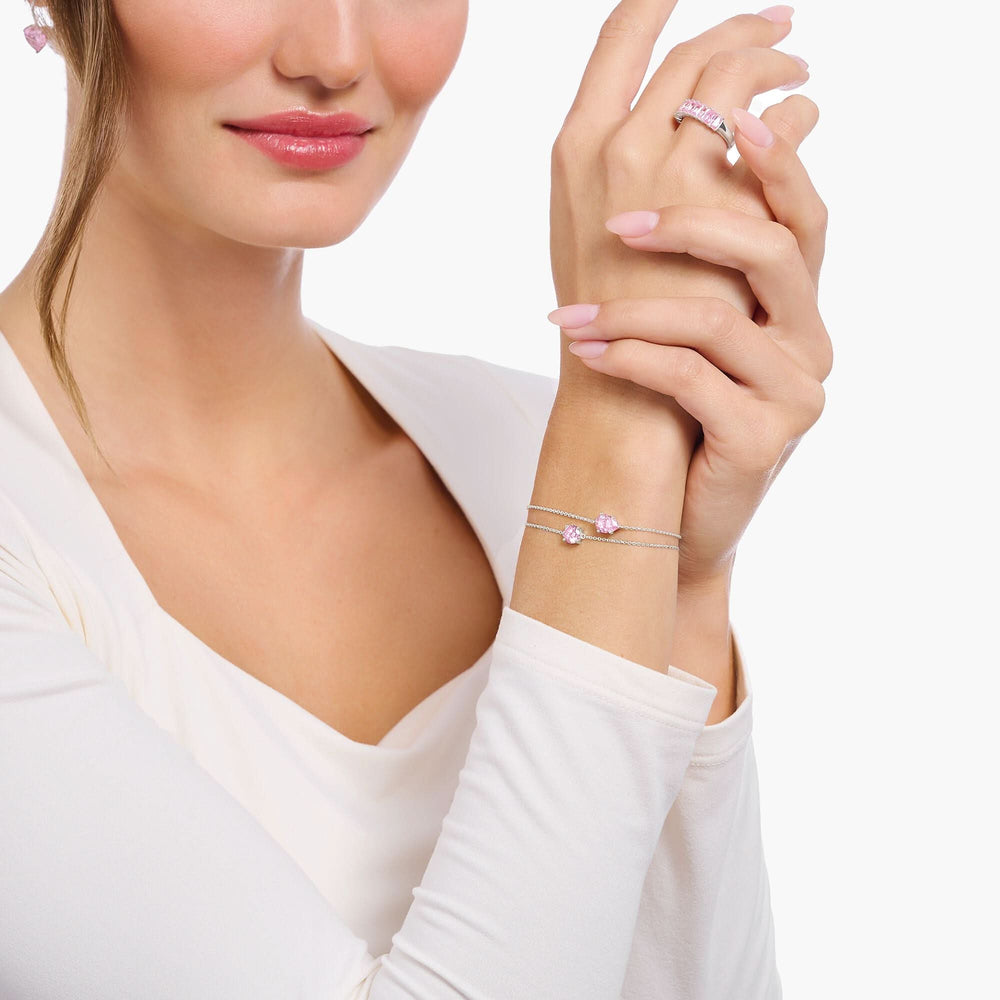 Essentials Sterling Silver Pink Zirconia Bracelet A2156-051-9-L19V