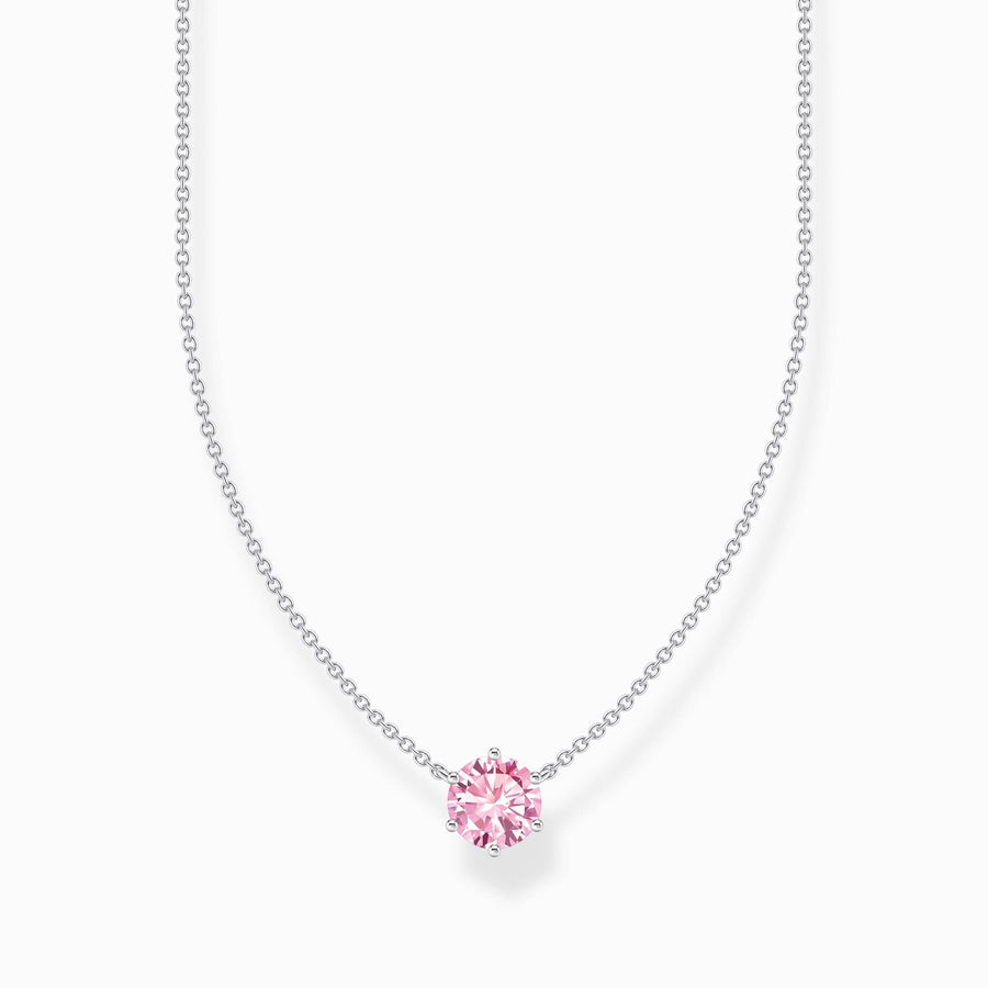 Essentials Sterling Silver Pink Zirconia Necklace KE2210-051-9-L45V