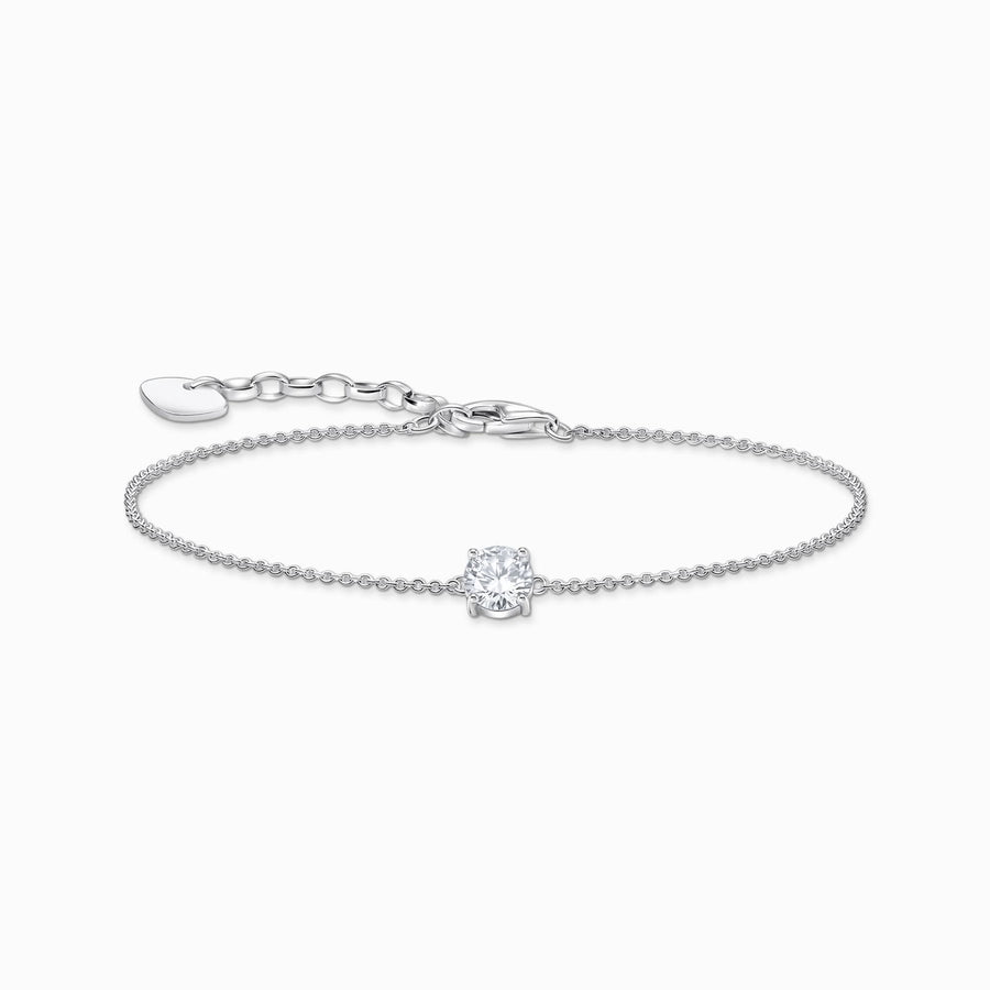 Essentials Sterling Silver White Zirconia Bracelet A2156-051-14-L19V