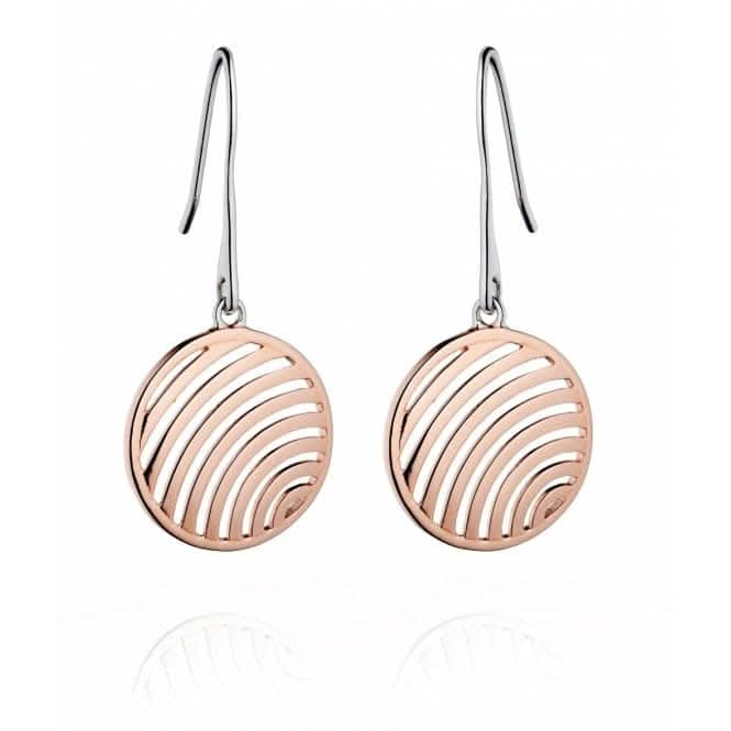 Fiorelli Silver Rose Gold Drop Earrings E5199