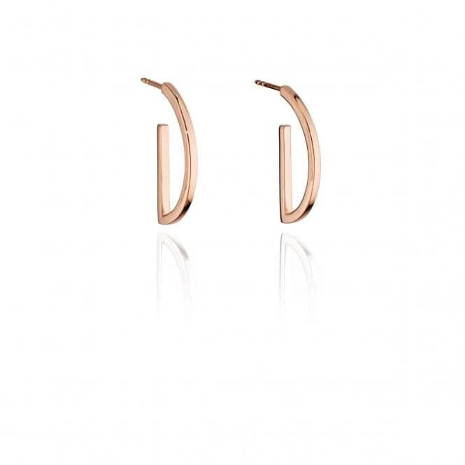 Fiorelli Silver Rose Gold Semicircle Hoop Earring E5348