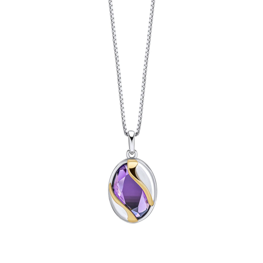 Fiorelli Silver Amethyst Cubic Zirconia Pendant P5437M