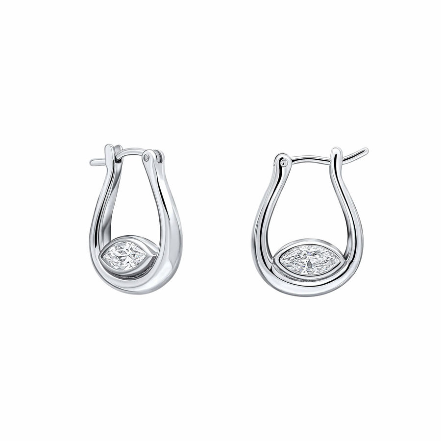 Fiorelli Silver Earrings Clear Cubic Zirconia E6453C