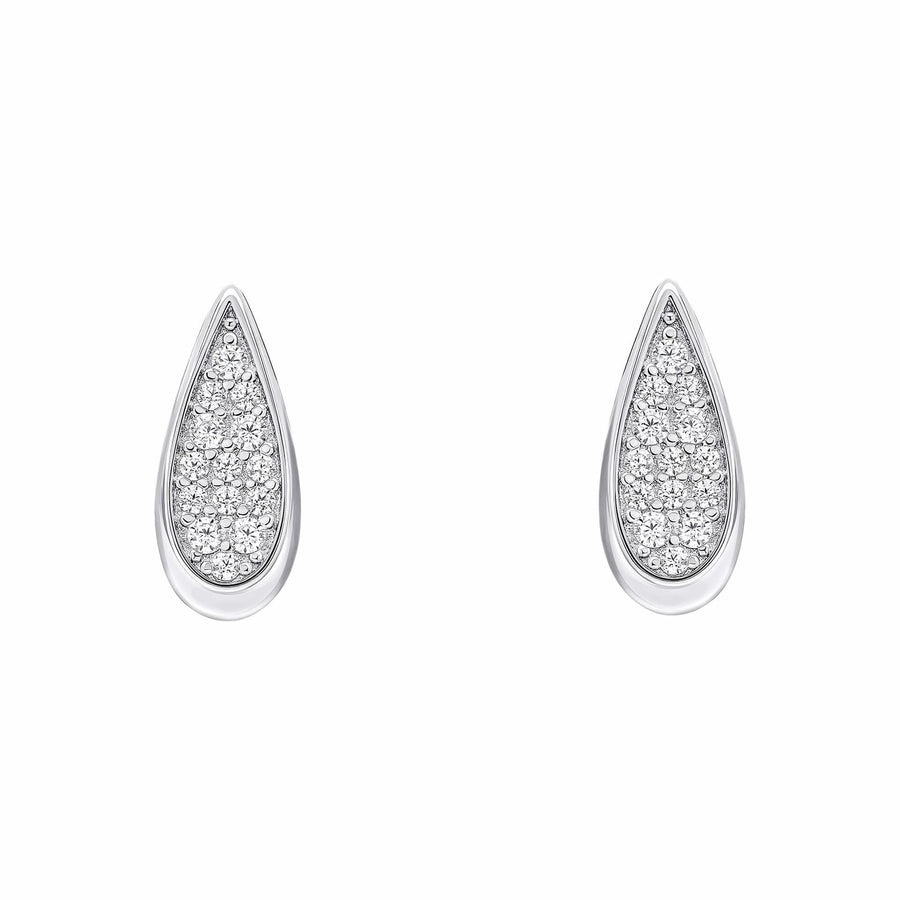 Fiorelli Silver Earrings Clear Cubic Zirconia E6455C