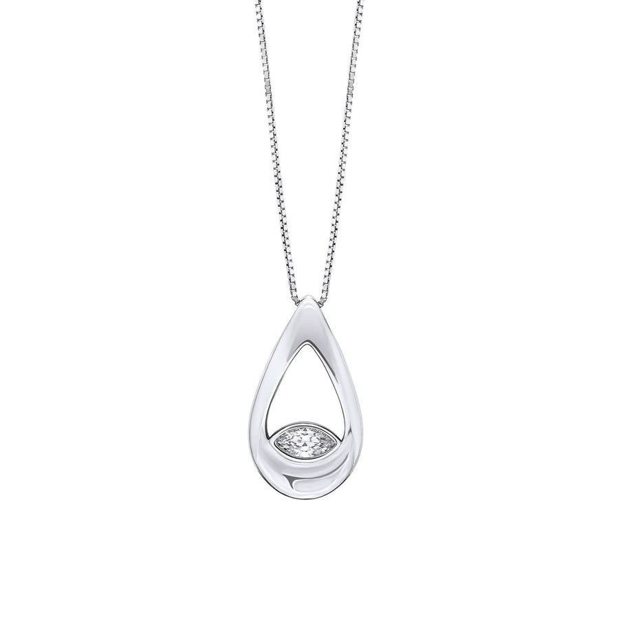 Fiorelli Silver Clear Cubic Zirconia Pendant P5432C