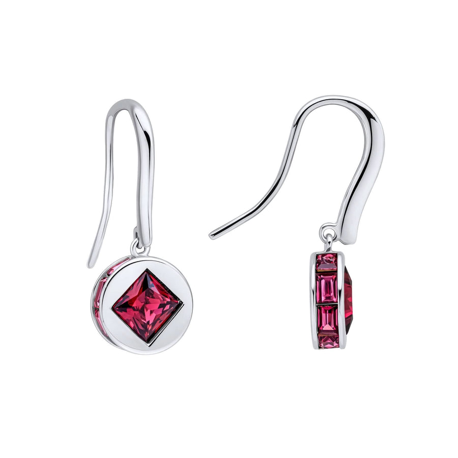 Fiorelli Silver Fuchsia Crystal Earrings E6459P