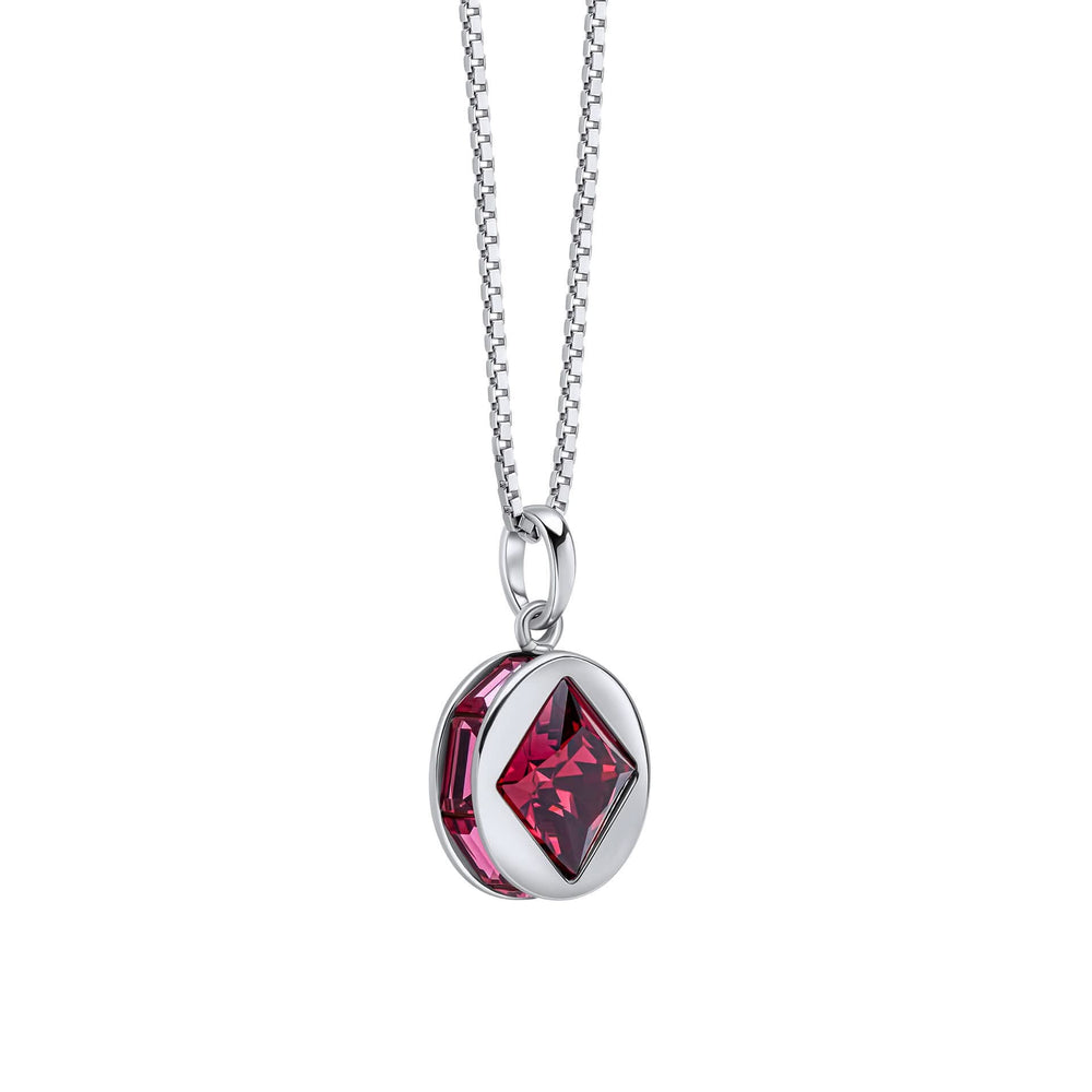 Fiorelli Silver Fuchsia Crystal Pendant P5438P