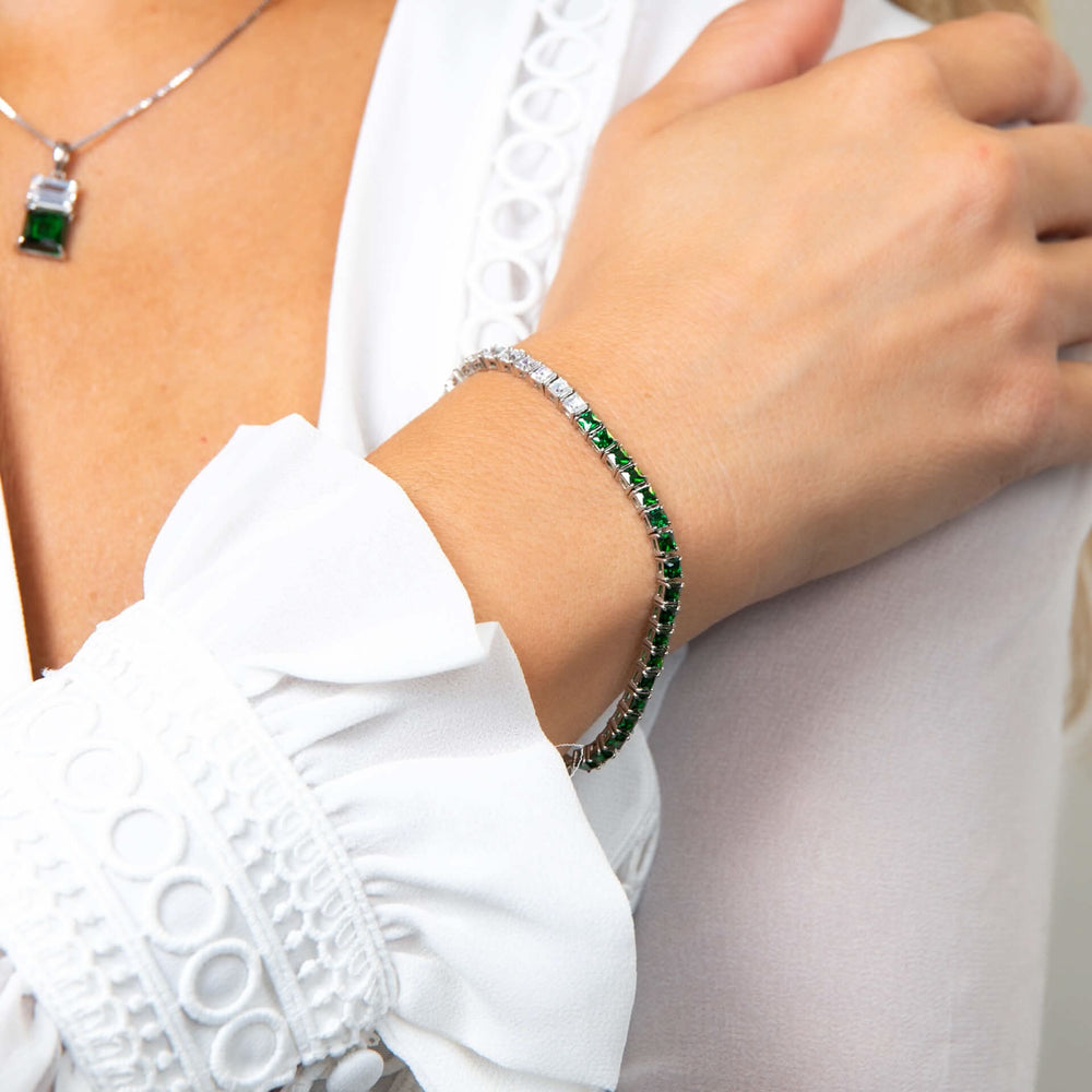 Fiorelli Silver Green Cubic Zirconia Bracelet B5541