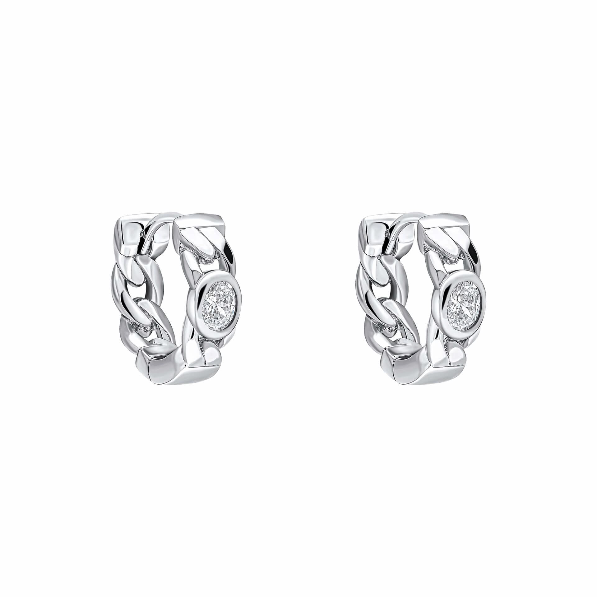 KristLand Orecchini A Fiore In Lega Metallica Placcata Oro Con Zirconi, 3.5x1.4 Cm, Confezione Regalo, Per Donna