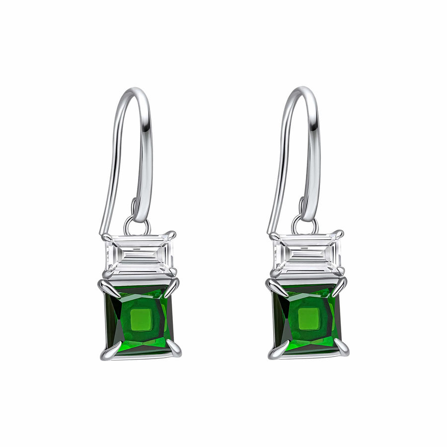 Fiorelli Silver White Green Cubic Zirconia Earrings E6505