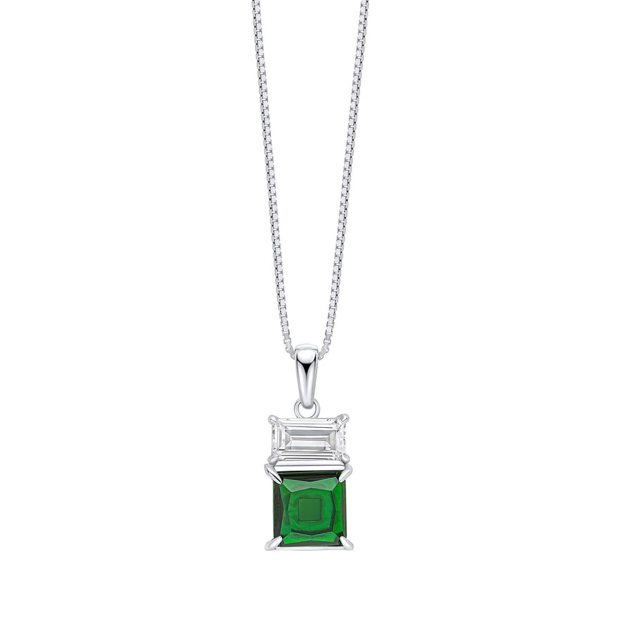 Fiorelli Silver White Green Cubic Zirconia Pendant P5469
