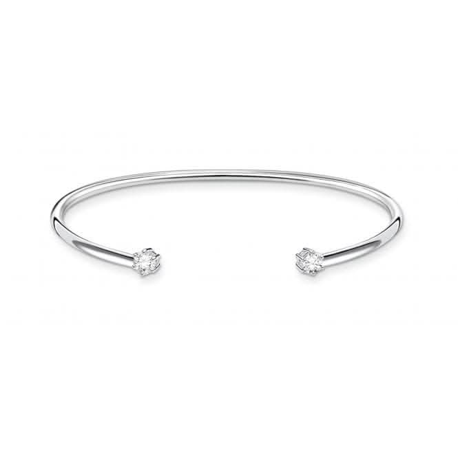 Flexible Zirconia Pave Silver Bangle AR104-051-14