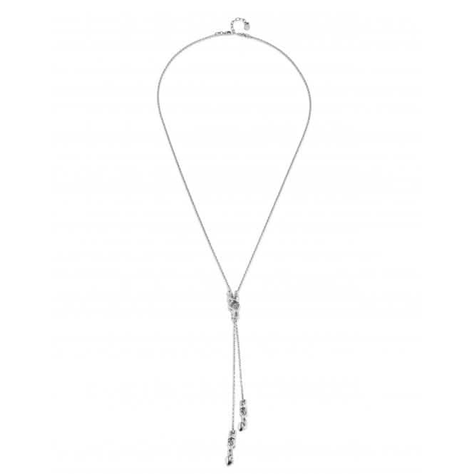 Forever Silver Plated Chain Three Figures Necklace COL1885MTL0000U