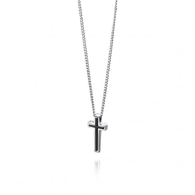 Fred Bennett Stainless Steel Black Cross Pendant P3006