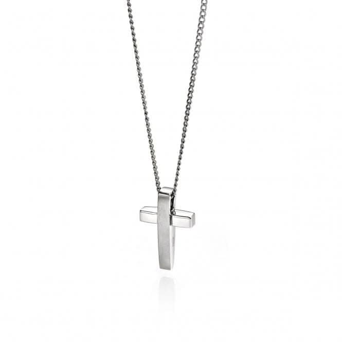 Fred Bennett Stainless Steel Matt Pol Cross Pendant P2542