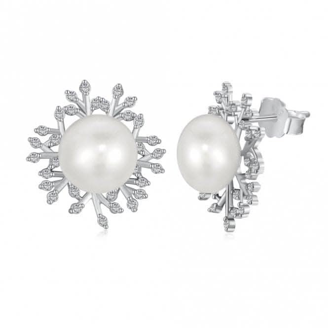 Fresh Water Pearl Sparkling Leaves Earrings ERLE023