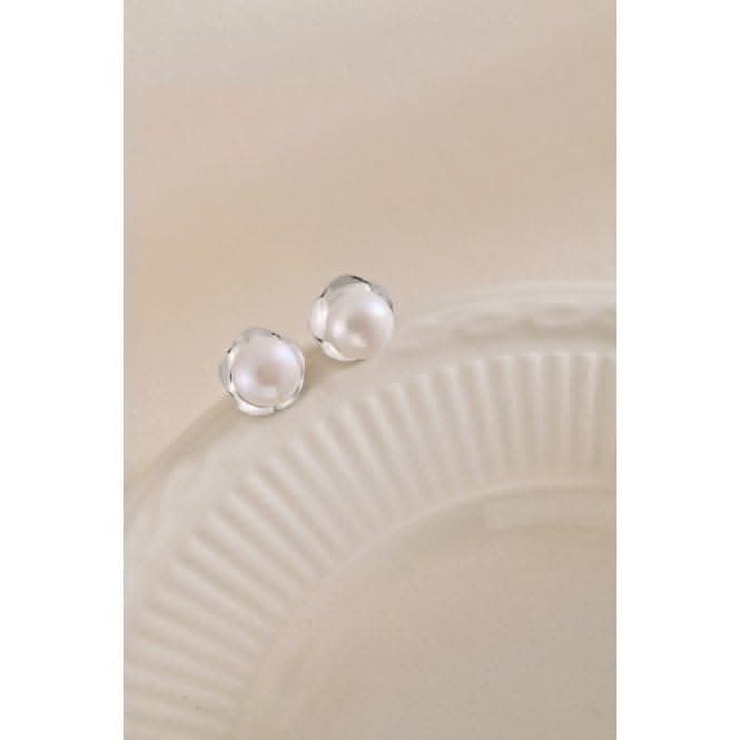 Fresh Water Pearl Wavy Edge Earrings ERLE034Ellie Rose LondonERLE034