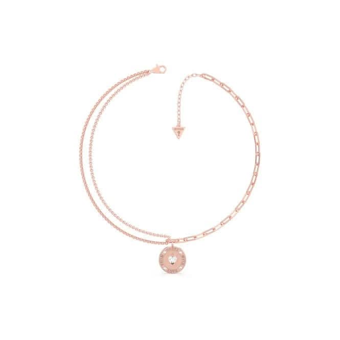 From Guess With Love 15-17" Chain 20mm Rose Gold Necklace UBN70002