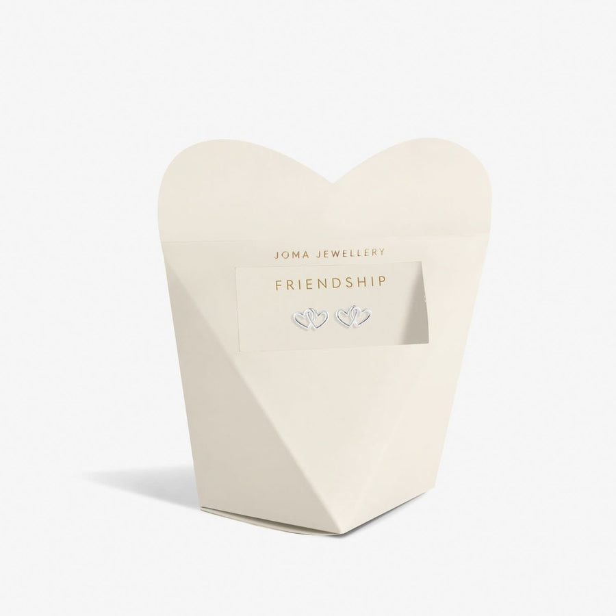 From The Heart Gift Box Friendship Silver Plated Earrings 7683