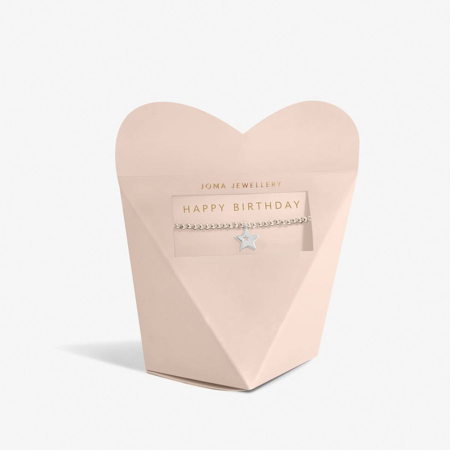 From The Heart Gift Box Happy Birthday Silver Plated Bracelet 7678
