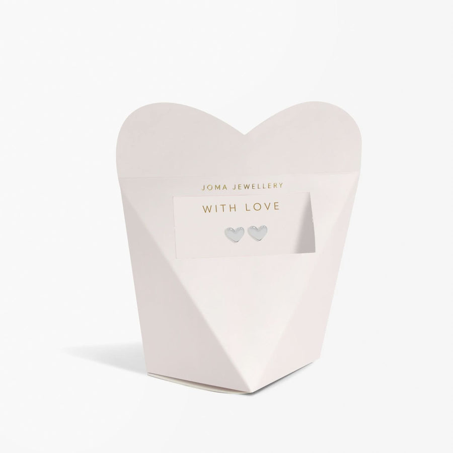 From The Heart Gift Box With Love Silver Plated Earrings 7681