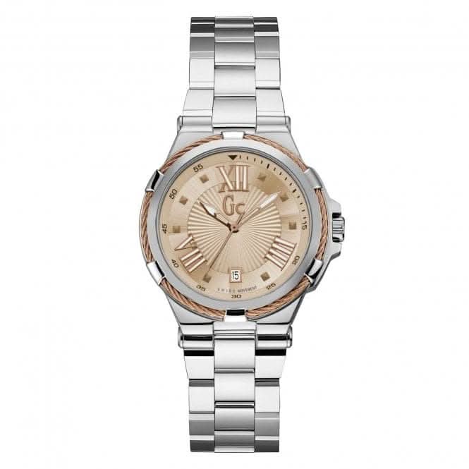 Gc Structura Cable Rose Gold Ladies Watch Y34007L3