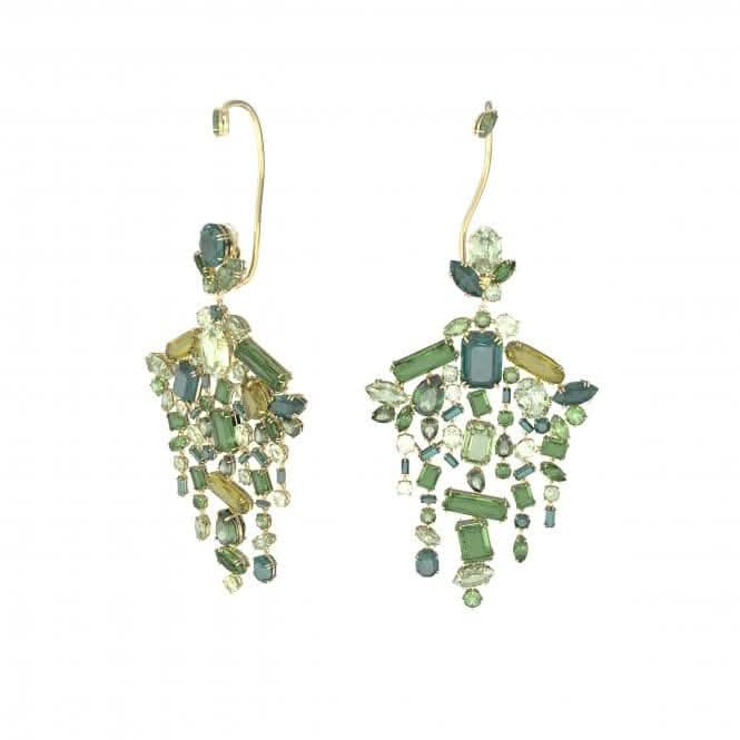 Gema Chandelier Green Gold-tone Plated Earrings 5613732