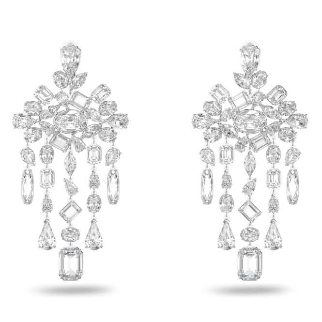 Gema Drop Chandelier White Rhodium Plated Earrings 5639329