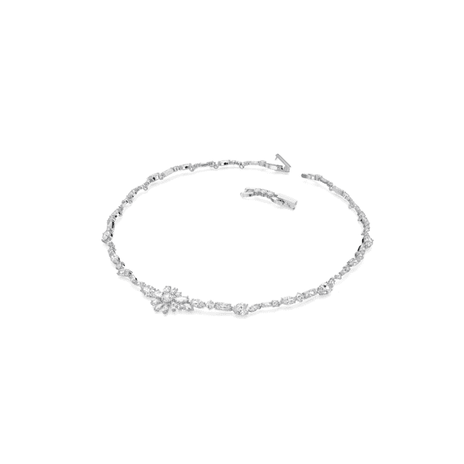 Gema Flower White Rhodium Plated Necklace 5644666