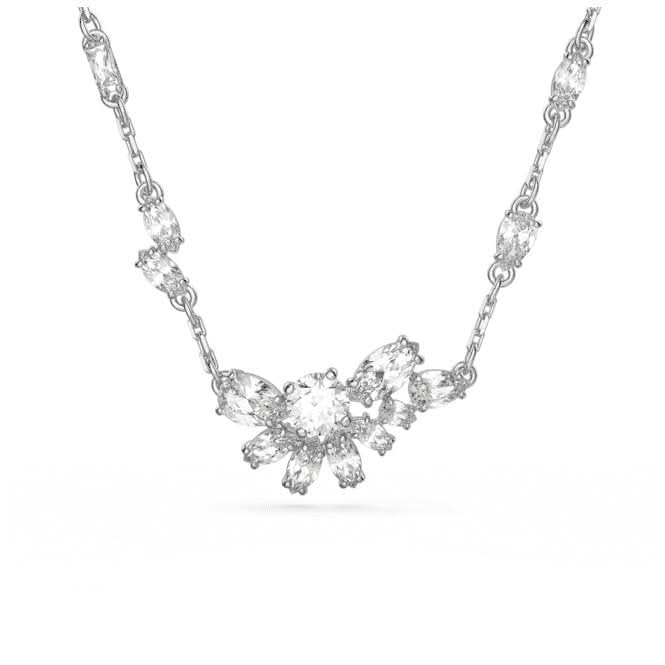 Gema Flower White Rhodium Plated Pendant 5644683