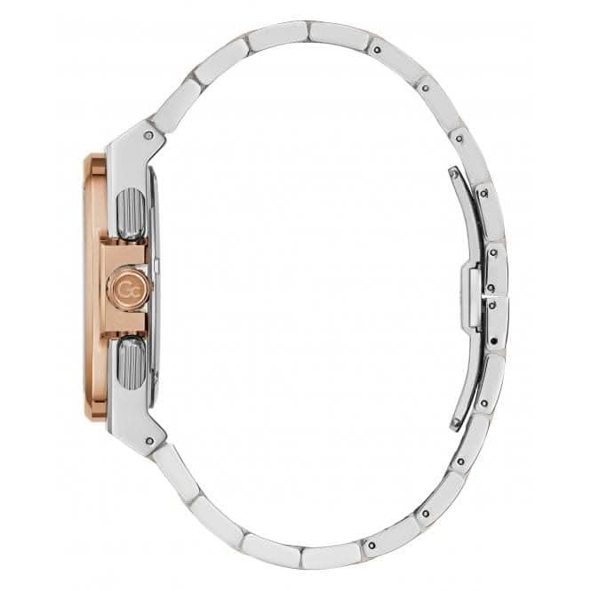 GC Gents Coussin Shape Silver Rose Gold Watch Y99002G7MF