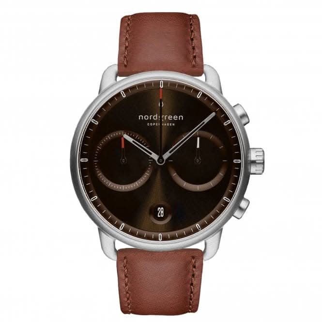 Gents Pioneer Leather Rose Gold 42mm Watch PI42RGLEBRBS