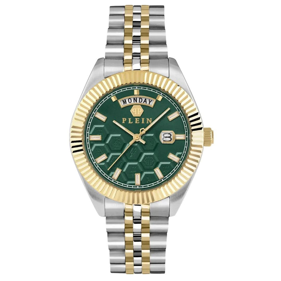 Philipp Plein Gents Rock Couture Date Superlative Silver Gold Watch PWPVA0424