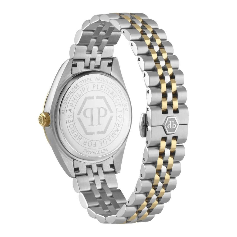 Philipp Plein Gents Rock Couture Date Superlative Silver Gold Watch PWPVA0424