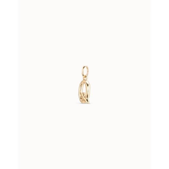 Gimme A Letter Q Golden Metal Charm CHA0043ORO0000U