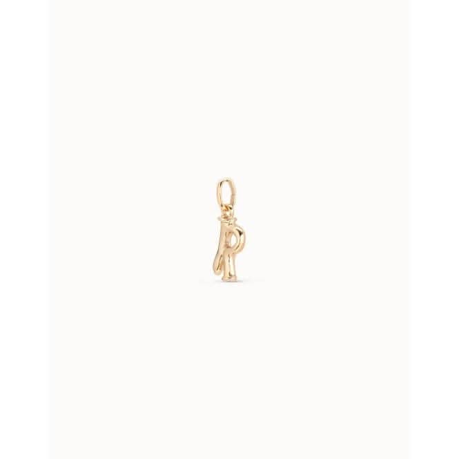 Gimme Me A Letter R Golden Metal Charm CHA0044ORO0000U