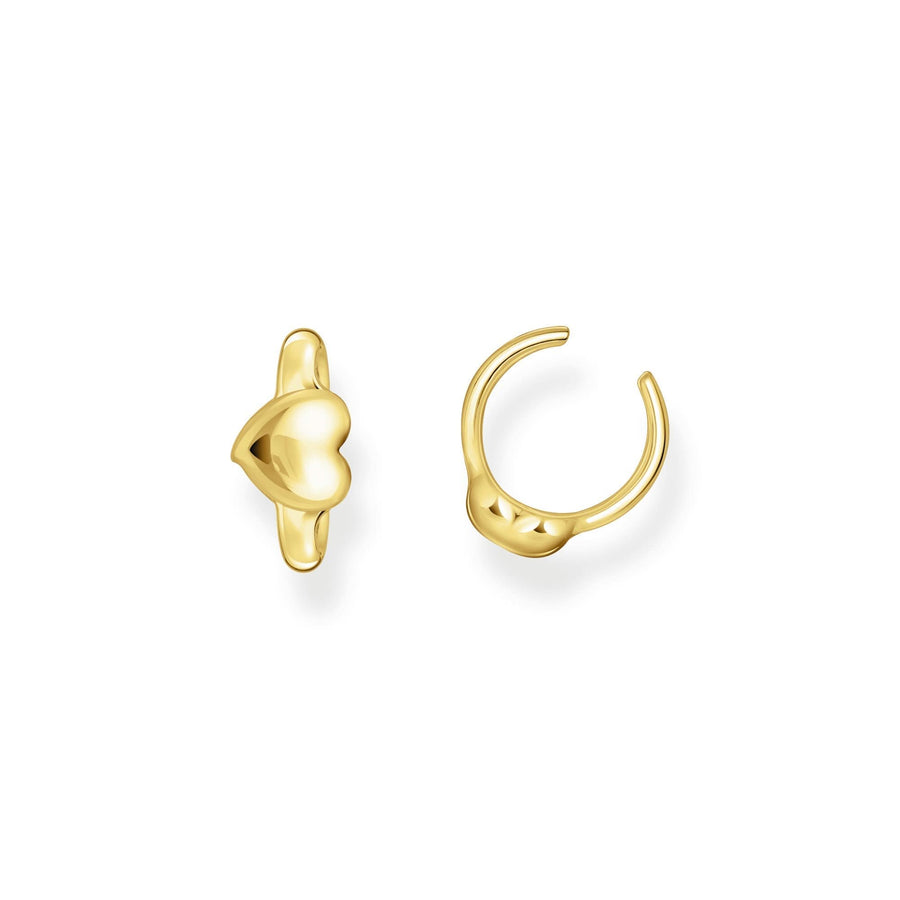 Sterling Silver Bold Elegance Gold Plated Heart Shaped Ear Cuff EC0028-413-39
