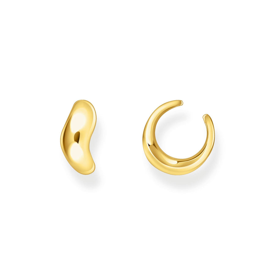 Sterling Silver Bold Elegance Gold Plated Organic Shaped Ear Cuff EC0030-413-39