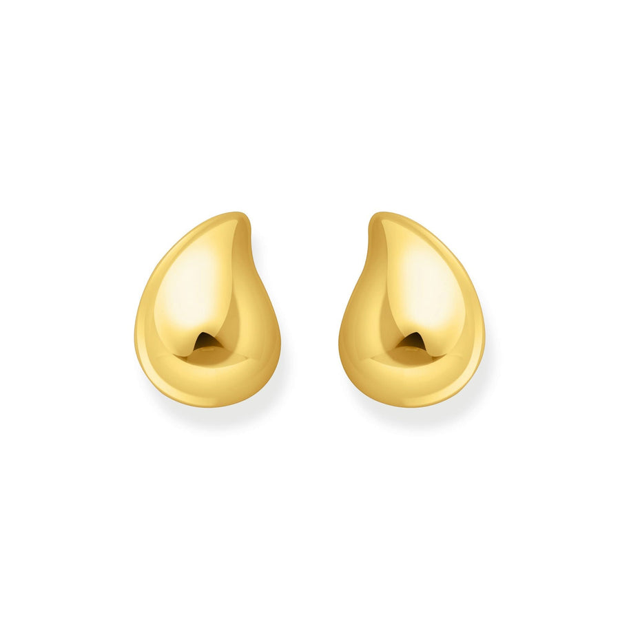 Sterling Silver Bold Elegance Gold Plated Organic Drop Shaped Earrings H2299-413-39