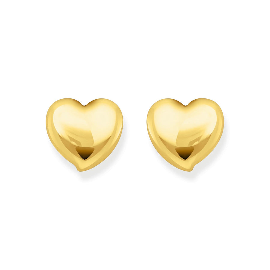 Sterling Silver Bold Elegance Gold Plated Heart Shaped Earrings H2302-413-39