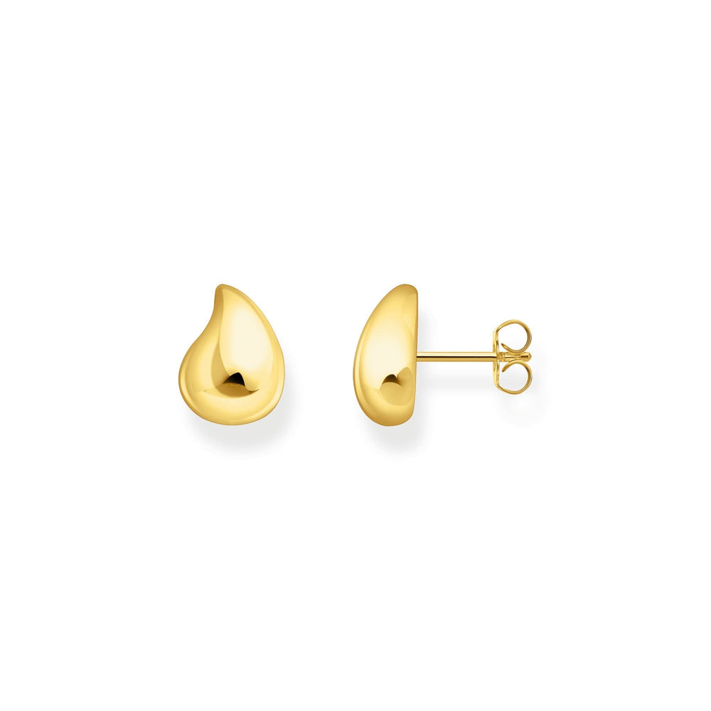 Sterling Silver Bold Elegance Gold Plated Organic Shaped Earrings H2303-413-39