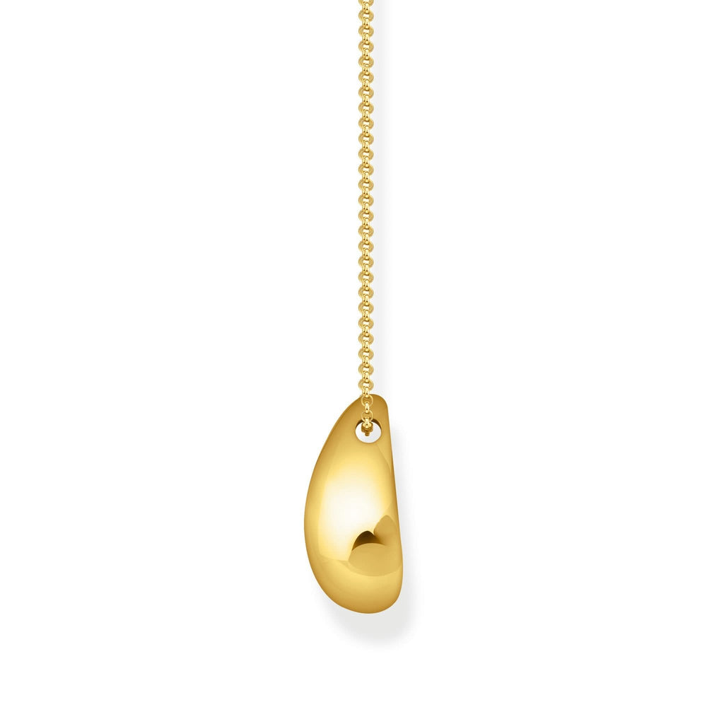 Sterling Silver Bold Elegance Gold Plated Organic Drop Shaped Necklace KE2281-413-39