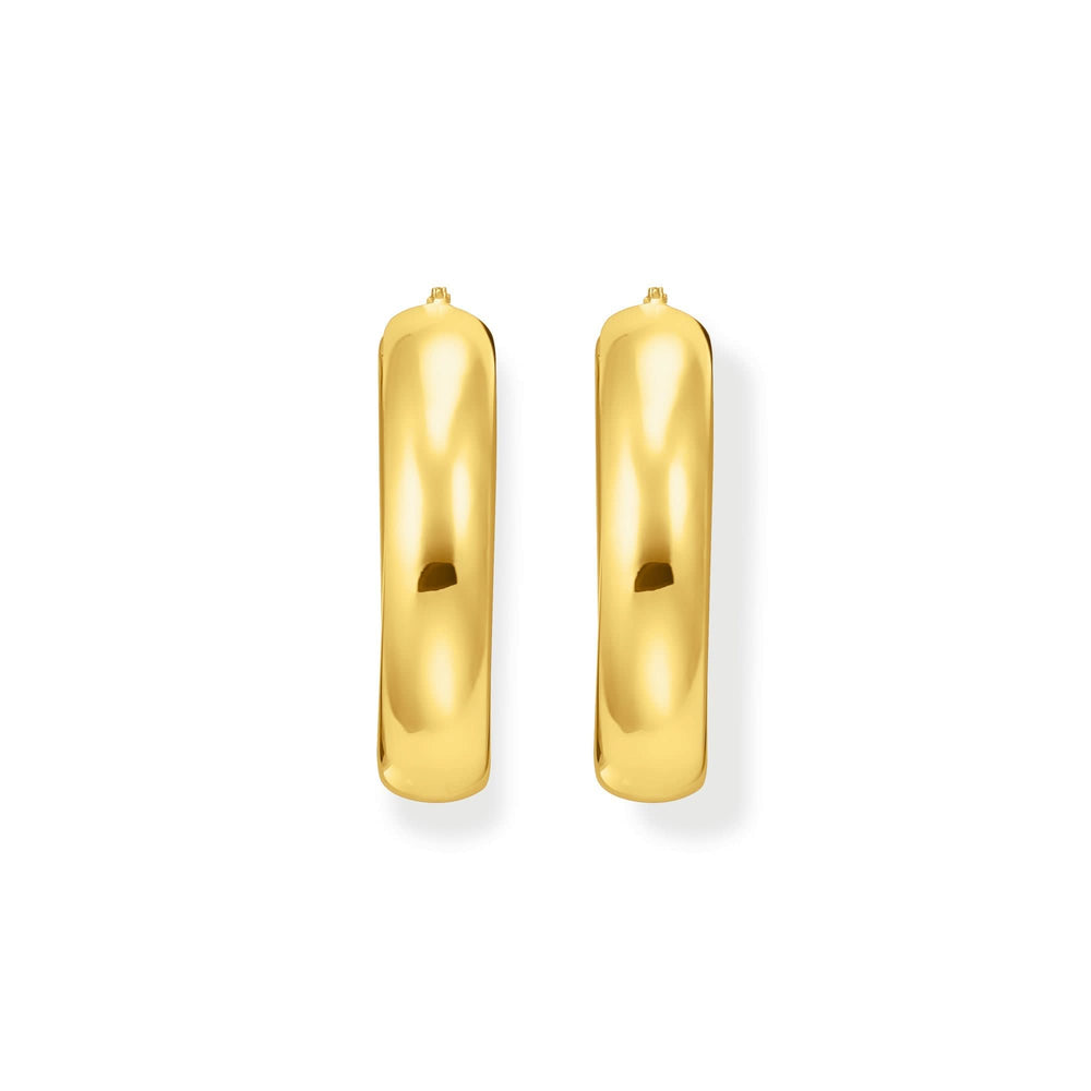 Sterling Silver Bold Elegance Gold Plated Big Chunky Hoop Earrings CR739-413-39