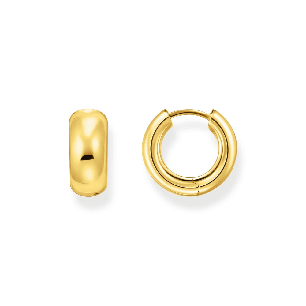 Sterling Silver Bold Elegance Gold Plated Chunky Hoop Earrings CR741-413-39