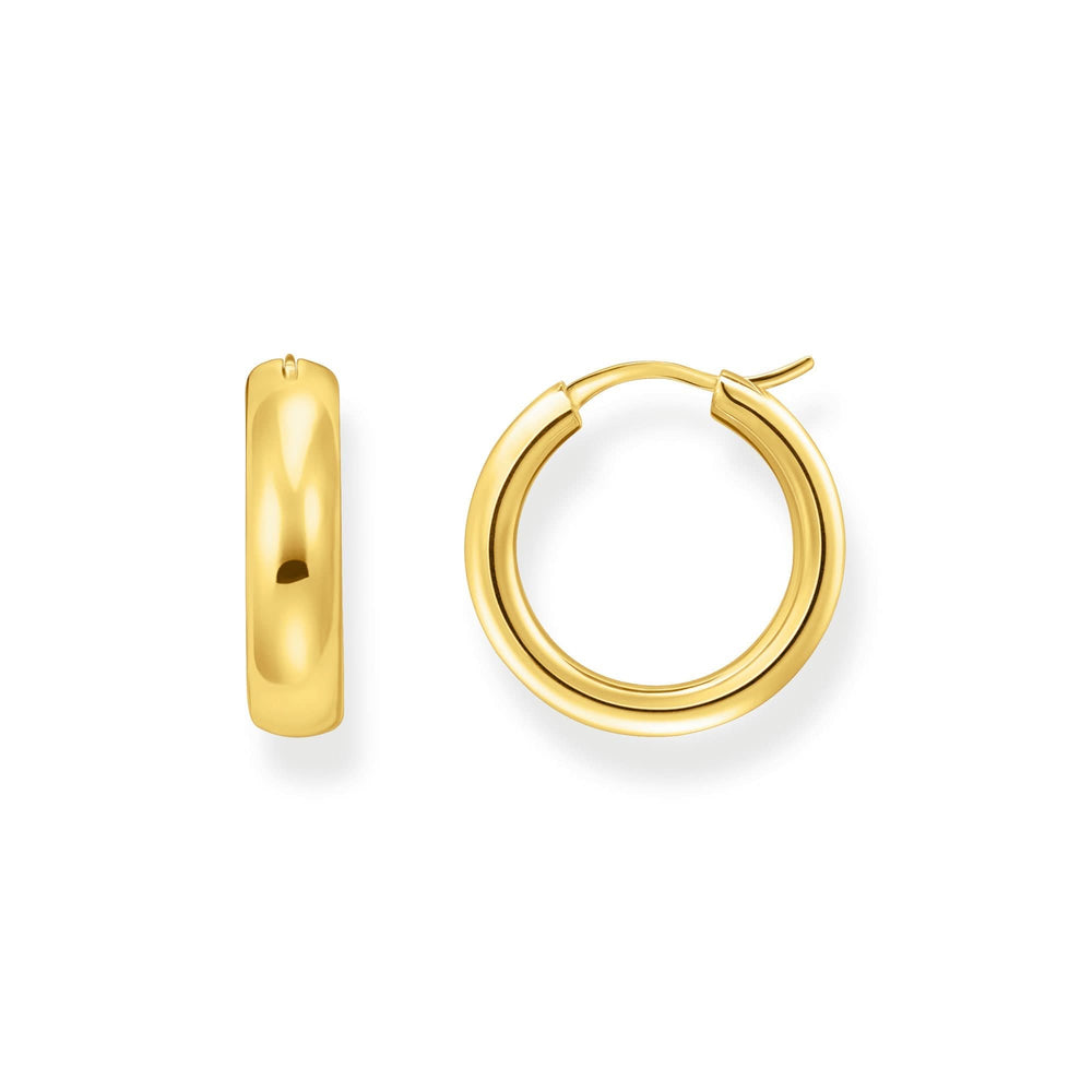 Sterling Silver Bold Elegance Gold Plated Chunky Hoop Earrings CR746-413-39