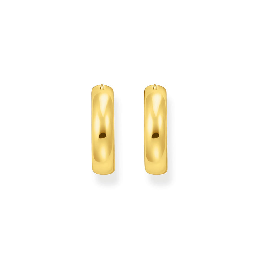 Sterling Silver Bold Elegance Gold Plated Chunky Hoop Earrings CR746-413-39